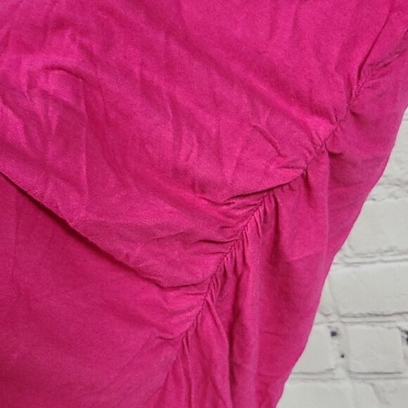 Liz Lange Maternity Solid Pink Tee XS Side Ruched Short Sleeve Maternity T-Shirt - Picture 5 of 7